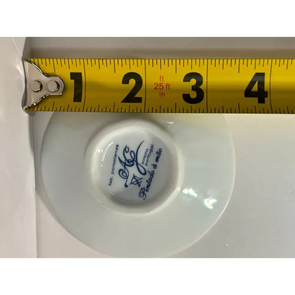 Delicate Hand Painted Footed Demitasse Gold Floral Aveiro Portugal Espresso Cup